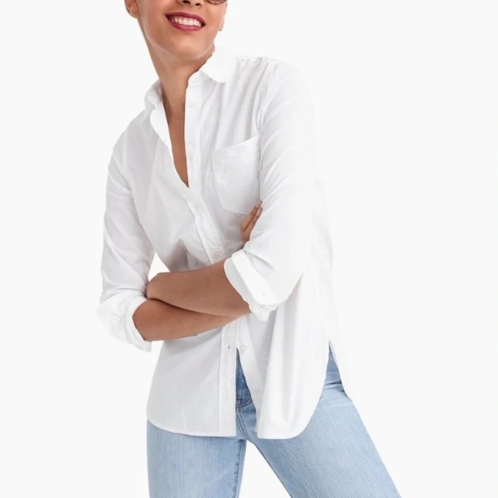 NWT J. Crew Classic Fit Boy Cut Cotton Poplin Button-down Business Casual Shirt - Picture 1 of 6